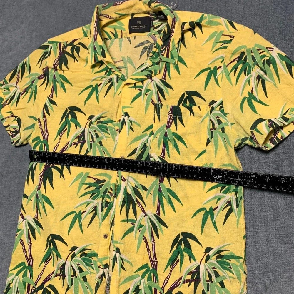 Scotch & Soda Shirt Mens XL Multicolor Tropical Leaf Chest Pocket Summer Beach